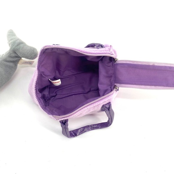Sea World Dolphin Plush Purse Lavender Kids Handbag Hearts Accents Souvenir - Picture 11 of 15